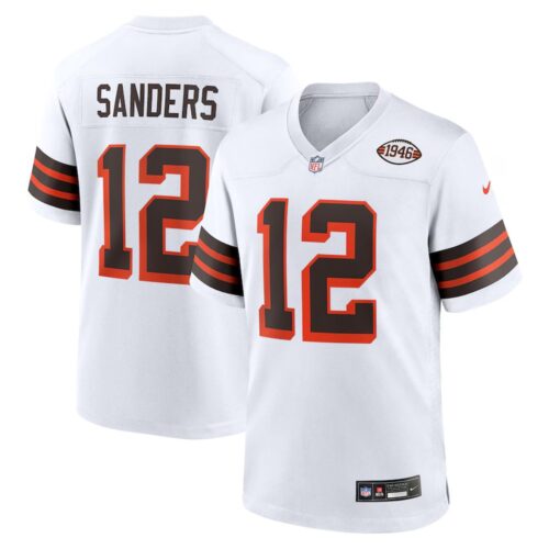 6862758e0c832_1 Men's Cleveland Browns #12 Shedeur Sanders Nike White 2025 NFL Draft 2nd Alternate Game Jersey