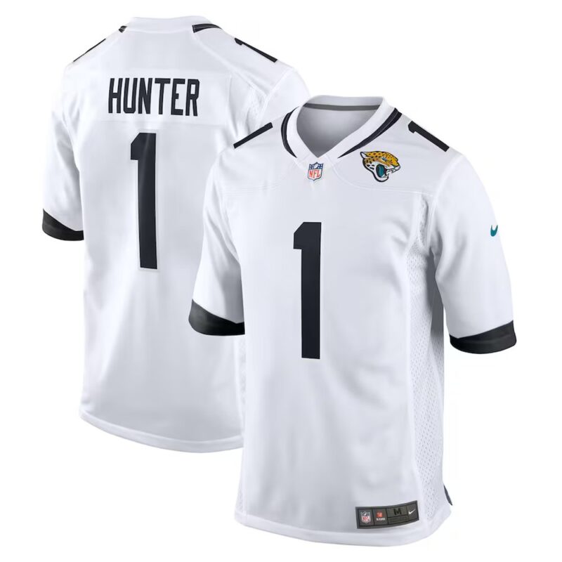686275a043af1_1 Men's Jacksonville Jaguars #1 Travis Hunter Nike White 2025 NFL Draft First Round Pick Game Player Jersey