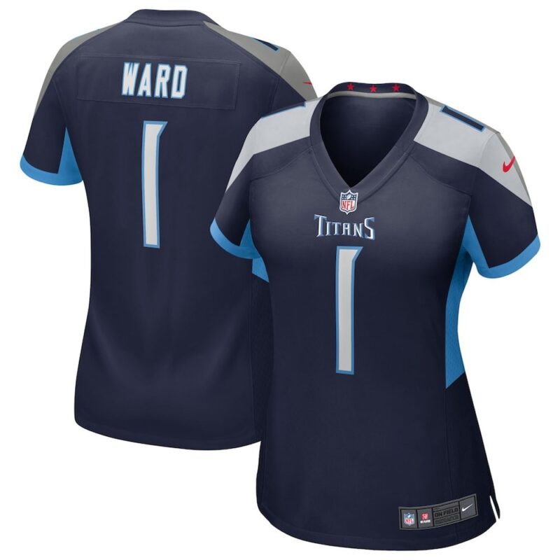 686275bcb9fd0_1 Women's Tennessee Titans #1 Cameron Ward Nike Navy 2025 NFL Draft First Round Pick Alternate Game Jersey