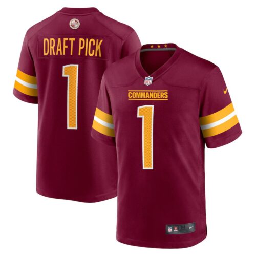 686275bf00b75_1 Men's Washington Commanders #1 Nike Burgundy 2025 NFL Draft First Round Pick No. 29 Game Jersey