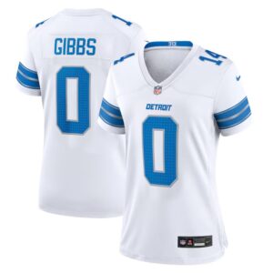 686275cd4a182_1 Women's Detroit Lions #0 Jahmyr Gibbs White 2025 F.U.S.E. Vapor Limited Stitched Jersey