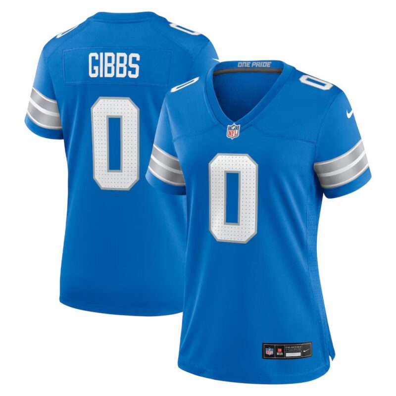 686275d053d20_1 Women's Detroit Lions #0 Jahmyr Gibbs Blue 2025 F.U.S.E. Vapor Limited Stitched Jersey
