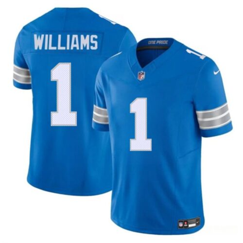 686275eb69c17_1 Youth Detroit Lions #1 Jameson Williams Blue 2025 F.U.S.E. Vapor Limited Stitched Jersey