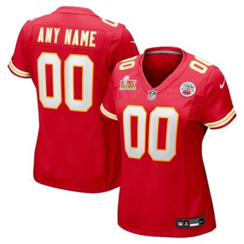 686276205b137_1 Women's Kansas City Chiefs Red Super Bowl LIX Custom Game Jersey