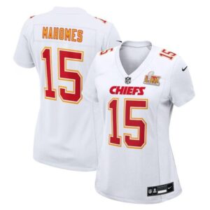 6862762681775_1 Women's Kansas City Chiefs #15 Patrick Mahomes Tundra White Super Bowl LIX Fashion Game Jersey
