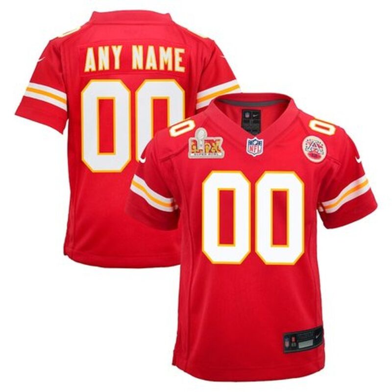 6862762f8be79_1 Youth Kansas City Chiefs Red Super Bowl LIX Custom Team Game Jersey