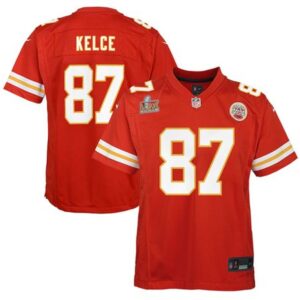 68627638487ee_1 Youth Kansas City Chiefs #87 Travis Kelce Red Super Bowl LIX Game Player Jersey