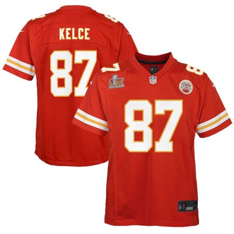 68627638487ee_1 Youth Kansas City Chiefs #87 Travis Kelce Red Super Bowl LIX Game Player Jersey