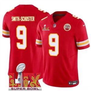 6862768d86b54_1 Men's Kansas City Chiefs #9 JuJu Smith-Schuster Red 2025 Super Bowl LIX Patch F.U.S.E. Vapor Limited Stitched Football Jersey