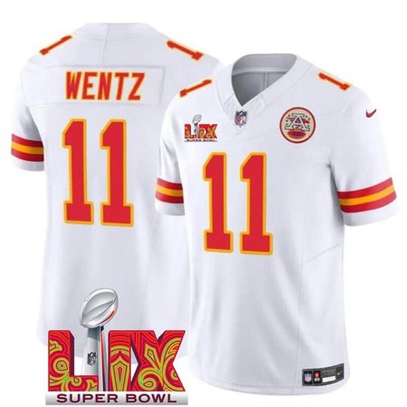 686276ab9c073_1 Men's Kansas City Chiefs #11 Carson Wentz White 2025 Super Bowl LIX Patch F.U.S.E. Vapor Limited Stitched Football Jersey
