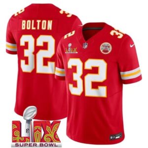 686276b60c8c5_1 Men's Kansas City Chiefs #32 Nick Bolton Red 2025 Super Bowl LIX Patch F.U.S.E. Vapor Limited Stitched Football Jersey