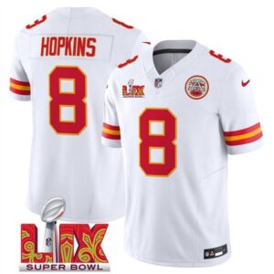 686276d12f195_1 Men's Kansas City Chiefs #8 DeAndre Hopkins White 2025 Super Bowl LIX Patch F.U.S.E. Vapor Limited Stitched Football Jersey