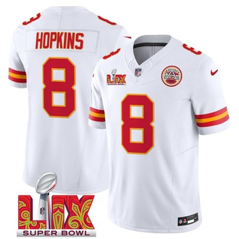 686276d12f195_1 Men's Kansas City Chiefs #8 DeAndre Hopkins White 2025 Super Bowl LIX Patch F.U.S.E. Vapor Limited Stitched Football Jersey