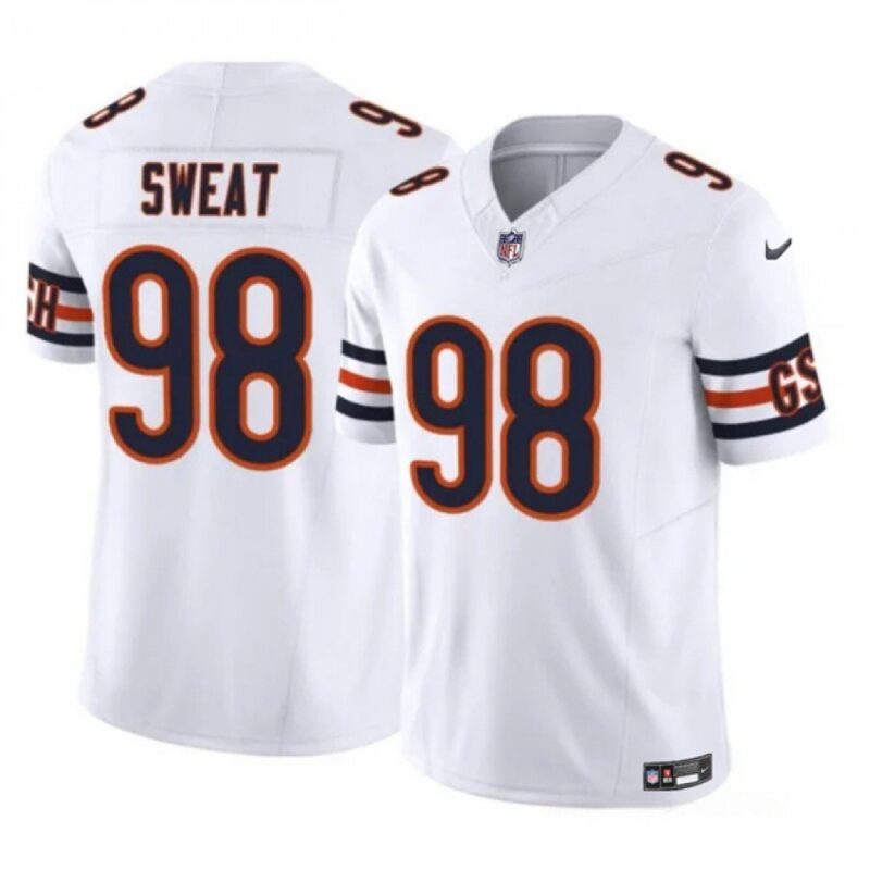 686277054d7bd_1 Youth Chicago Bears #98 Sweat White 2023 F.U.S.E Vapor Stitched Football Jersey