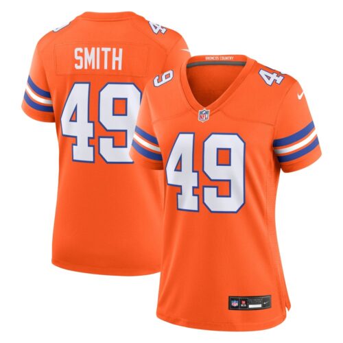 6862770dd23af_1 Women's Denver Broncos Dennis Smith Orange Mile High Collection 1977 Throwback Retired Player Game Jersey