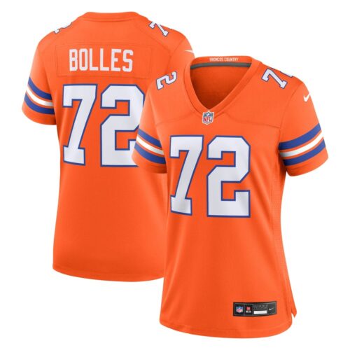 6862772267fbf_1 Women's Denver Broncos Garrett Bolles Orange Mile High Collection 1977 Throwback Player Game Jersey