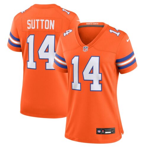 68627740e8c7f_1 Women's Denver Broncos Courtland Sutton Orange Mile High Collection 1977 Throwback Player Game Jersey