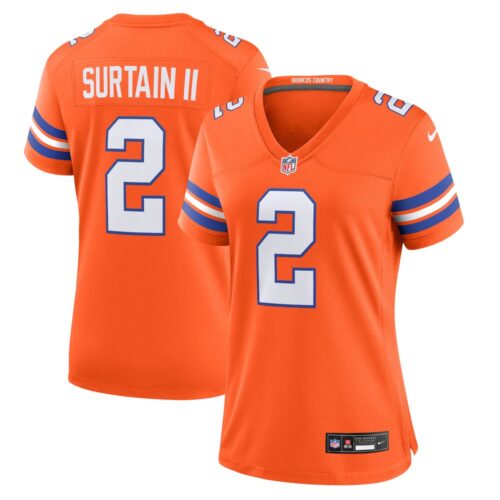 68627743d4302_1 Women's Denver Broncos Patrick Surtain II Orange Mile High Collection 1977 Throwback Player Game Jersey