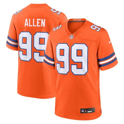 6862774cea9f0_1 Men's Denver Broncos Zach Allen Orange Mile High Collection 1977 Throwback Player Game Jersey