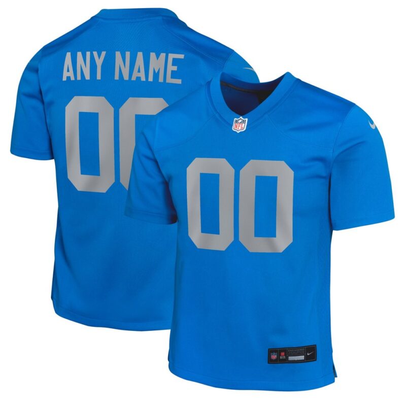 6862776e3b9e0_1 Youth Detroit Lions Blue Alternate Custom Game Jersey