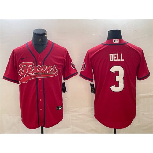 686277cab585c_1 Men's Houston Texans #3 Tank Dell Red With Patch Cool Base Stitched Baseball Jersey