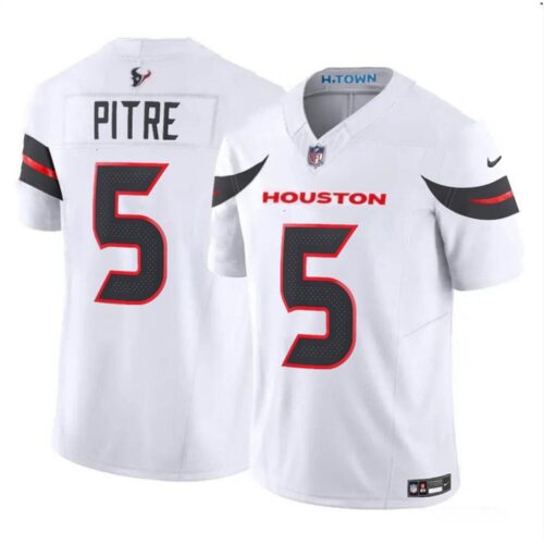 68627802112ff_1 Men's Houston Texans #5 Jalen Pitre White 2024 Vapor F.U.S.E. Limited Stitched Jersey
