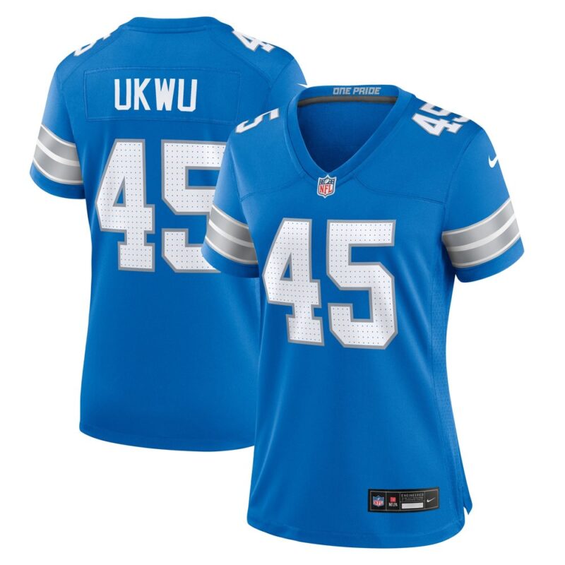 6862783aeffdf_1 Women's Detroit Lions Isaac Ukwu Blue Game Jersey
