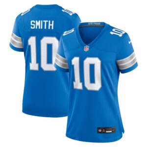 686278411140a_1 Women's Detroit Lions Tre Quan Smith Blue Game Jersey