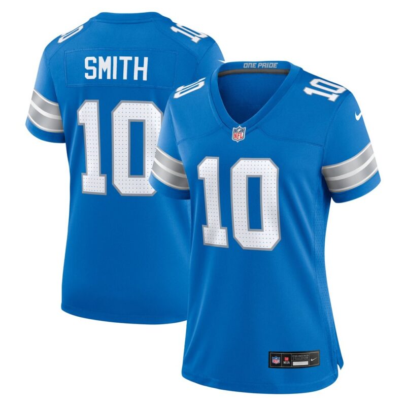 686278411140a_1 Women's Detroit Lions Tre Quan Smith Blue Game Jersey