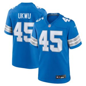 68627846e2d4b_1 Men's Detroit Lions Isaac Ukwu Blue Game Jersey