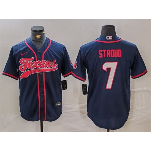 6862785a7f2bd_1 Men's Houston Texans #7 C.J. Stroud Navy With Patch Cool Base Stitched Baseball Jersey