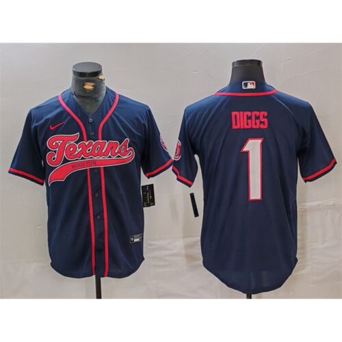 686278699531c_1 Men's Houston Texans #1 Stefon Diggs Navy With Patch Cool Base Stitched Baseball Jersey