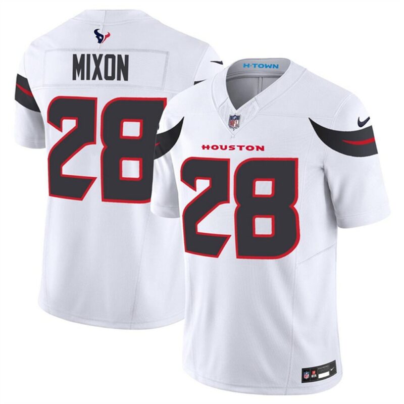 68627877683a4_1 Men's Houston Texans #28 Joe Mixon White 2024 Vapor F.U.S.E. Limited Stitched Jersey