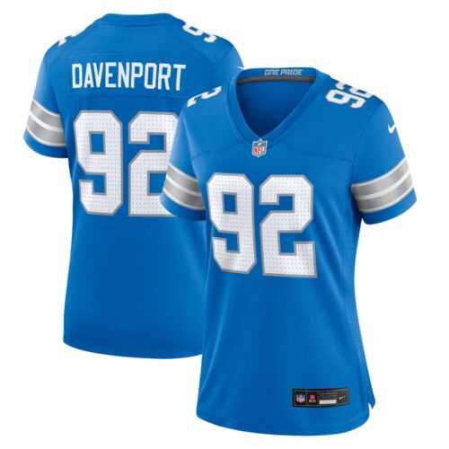 68627898d4516_1 Women's Detroit Lions Marcus Davenport Blue Team Game Jersey
