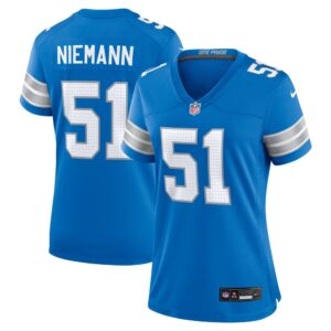 686278ab3ac26_1 Women's Detroit Lions Ben Niemann Blue Team Game Jersey