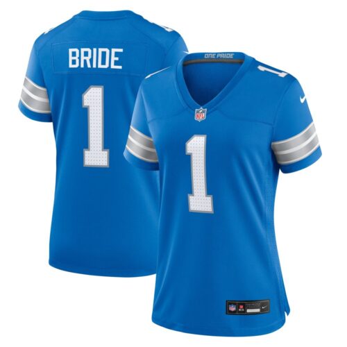 686278b707298_1 Women's Detroit Lions Number 1 Bride Blue Game Jersey