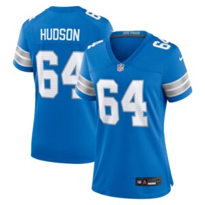 686278b9dee12_1 Women's Detroit Lions Bryan Hudson Blue Game Jersey