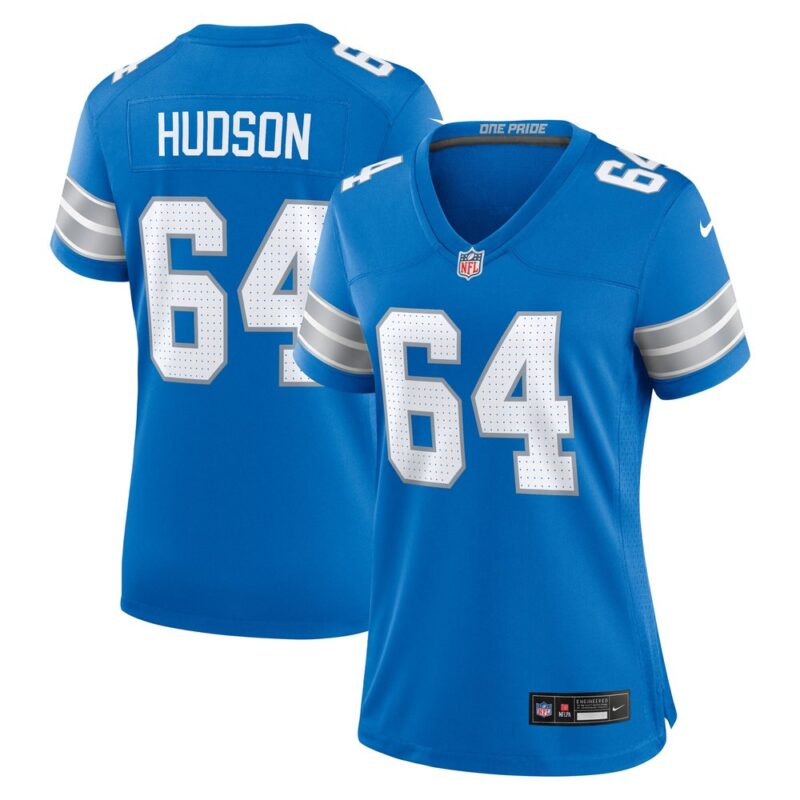 686278b9dee12_1 Women's Detroit Lions Bryan Hudson Blue Game Jersey