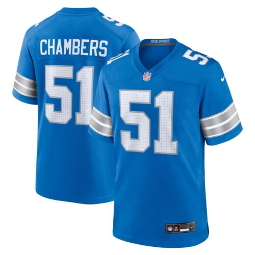 686278ccc44ae_1 Men's Detroit Lions Steele Chambers Blue Game Jersey