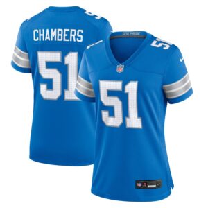 686278e4bb4dc_1 Women's Detroit Lions Steele Chambers Blue Game Jersey