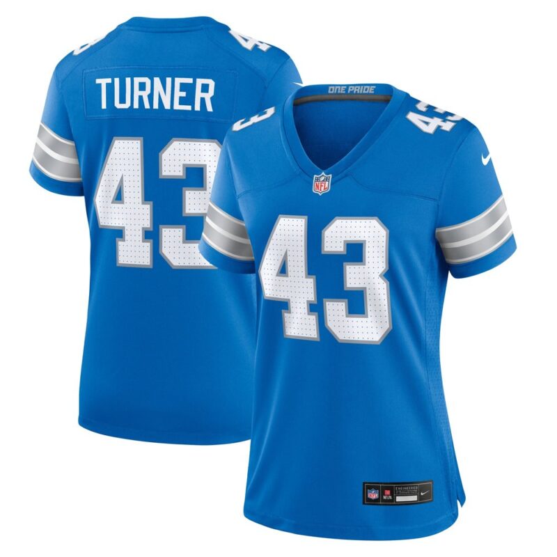 686278e7bd4e2_1 Women's Detroit Lions James Turner Blue Game Jersey