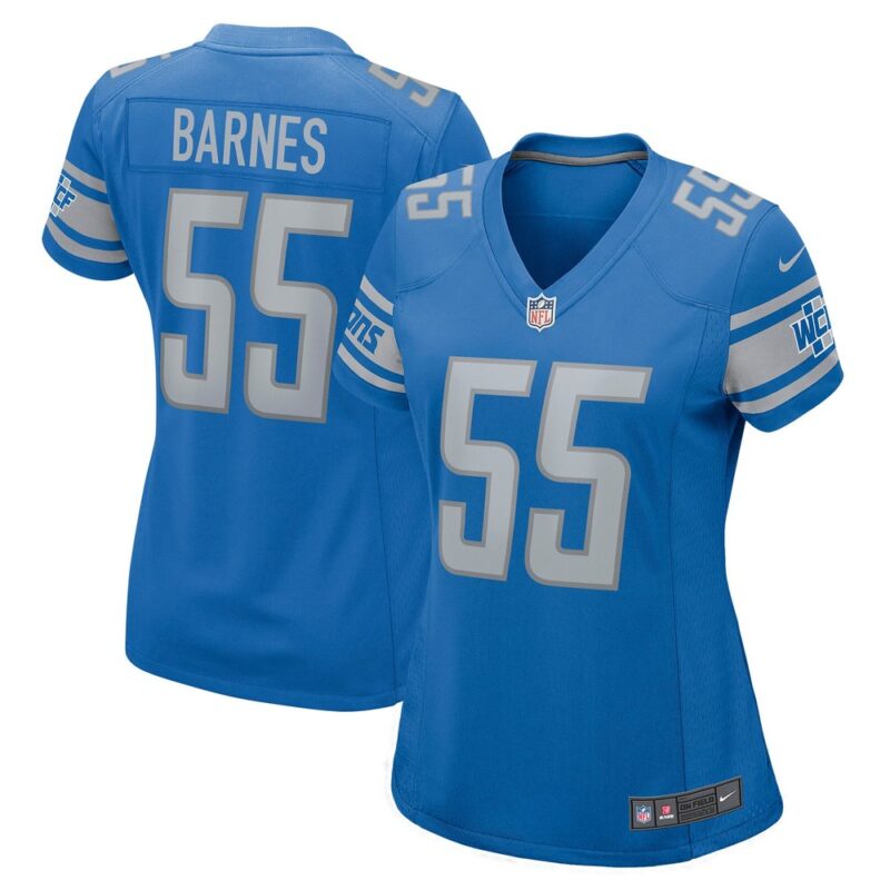 686278f08aca0_1 Women's Detroit Lions Derrick Barnes Blue Game Player Jersey