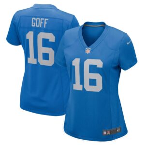 686278f3a18ca_1 Women's Detroit Lions #16 Jared Goff Blue Game Player Jersey