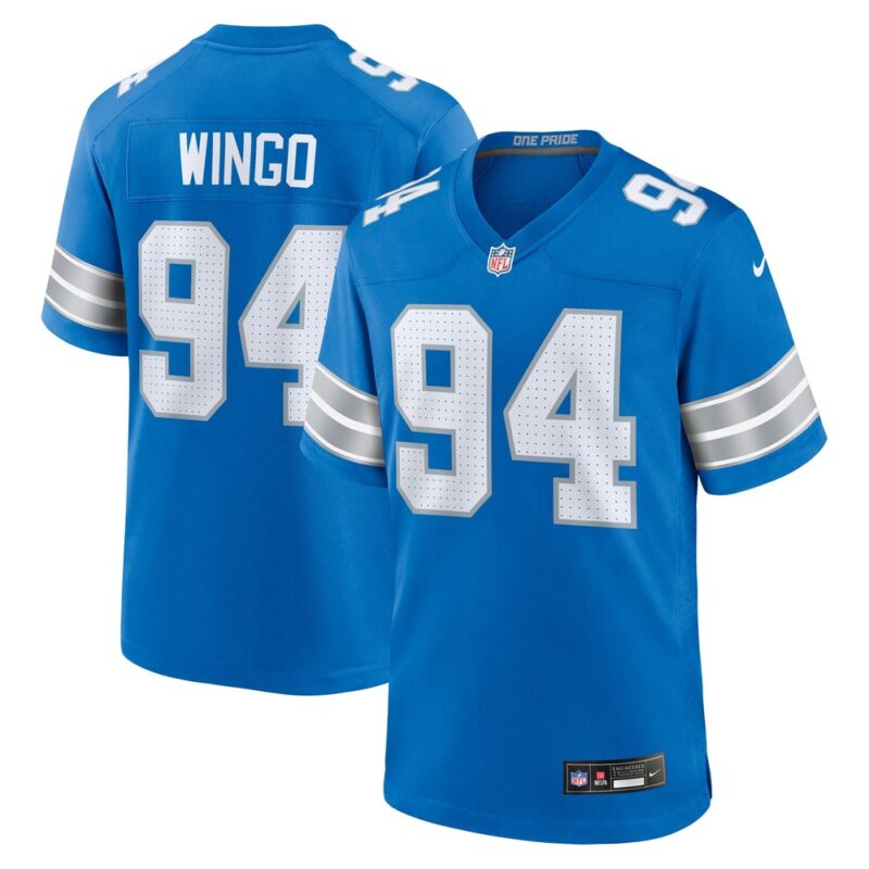 686279062caef_1 Men's Detroit Lions Mekhi Wingo Blue Team Game Jersey