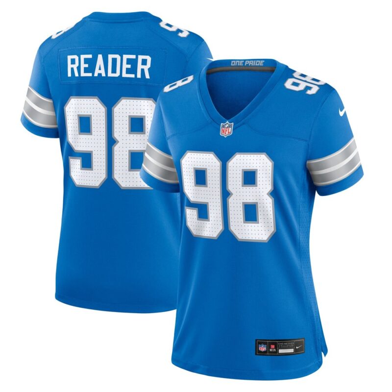 6862790faefe0_1 Women's Detroit Lions D.J. Reader Blue Team Game Jersey
