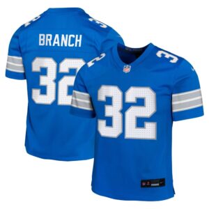 6862791875652_1 Youth Detroit Lions Brian Branch Blue Team Player Game Jersey