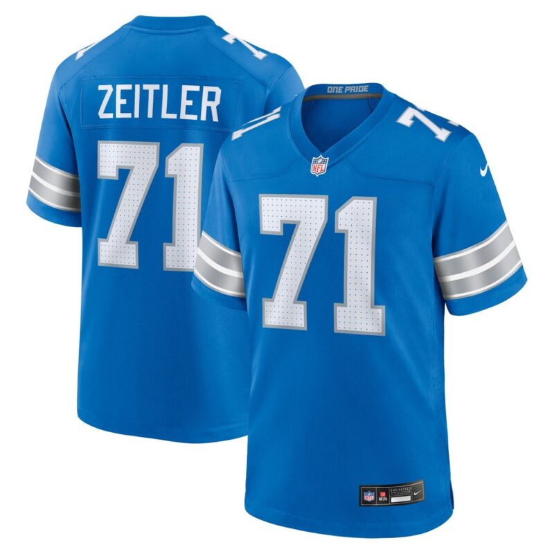 686279343302e_1 Men's Detroit Lions Kevin Zeitler Blue Game Jersey