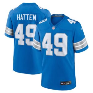 6862793a45cae_1 Men's Detroit Lions Hogan Hatten Blue Game Jersey