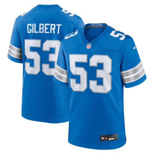 6862793d53130_1 Men's Detroit Lions DaRon Gilbert Blue Game Jersey