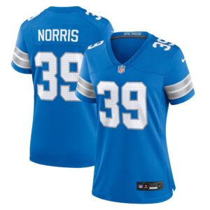 6862794080e1c_1 Women's Detroit Lions Morice Norris Blue Game Jersey